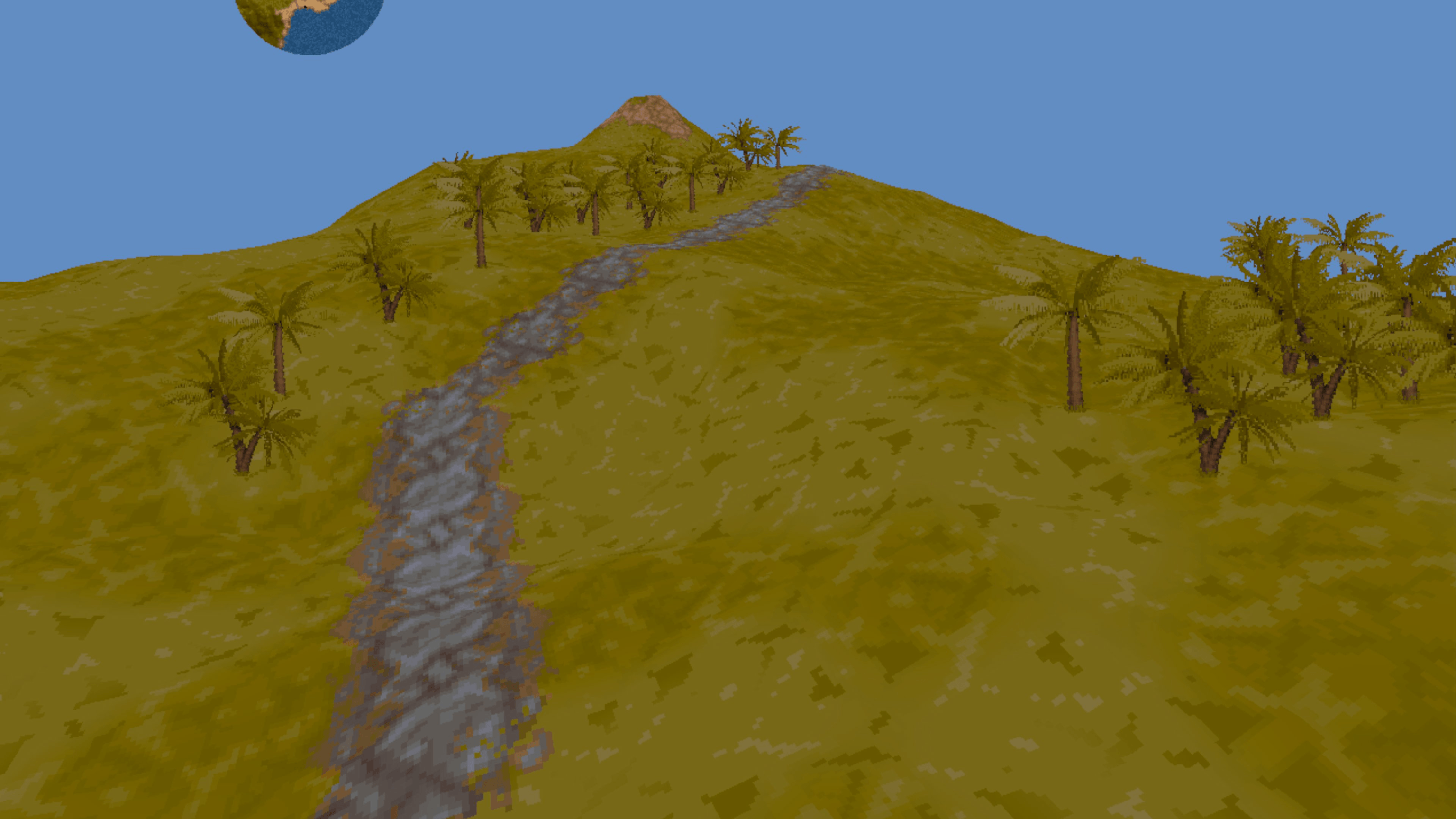 Looking up a hill